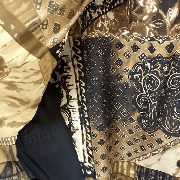 Max Mara Pura Seta 100% Silk Baroque Faux Wrap Pencil Skirt 27" Waist Made Italy - Picture 4 of 9